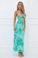 Body Language Strapless Maxi Dress Green